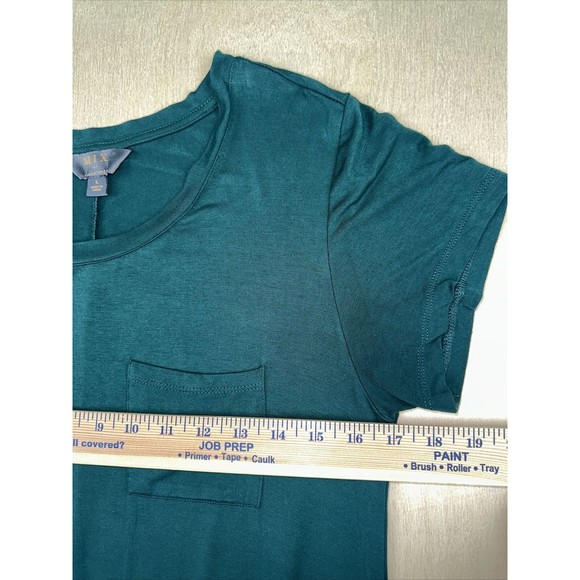 MIX By 41 HAWTHORN Large Dress DARK GREEN Jersey Knit SWING Pocket Short Sleeve - Picture 4 of 8